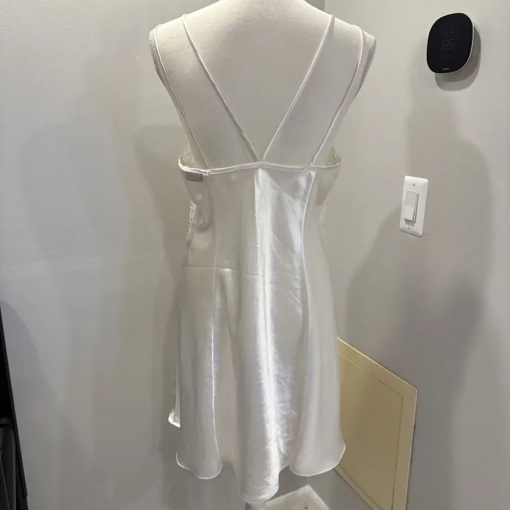 VINTAGE CAMISOLE by PRIVATE LUXURIES White SATIN Size Large - Picture 4 of 6